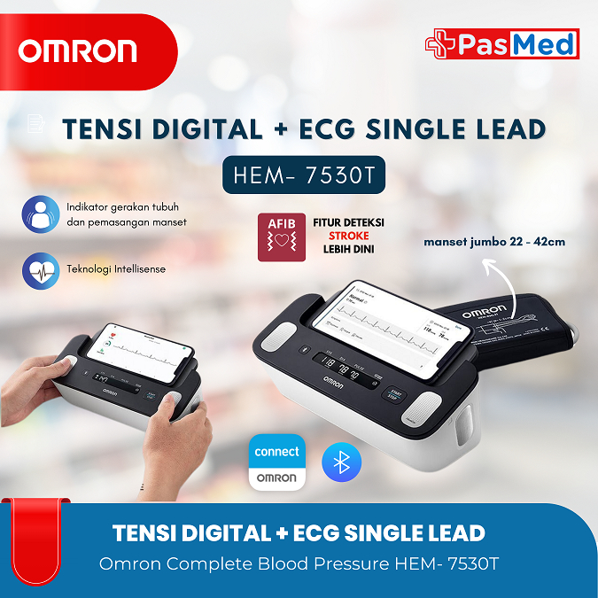 TENSIMETER DIGITAL OMRON HEM - 7350T + EKG TENSI DIGITAL